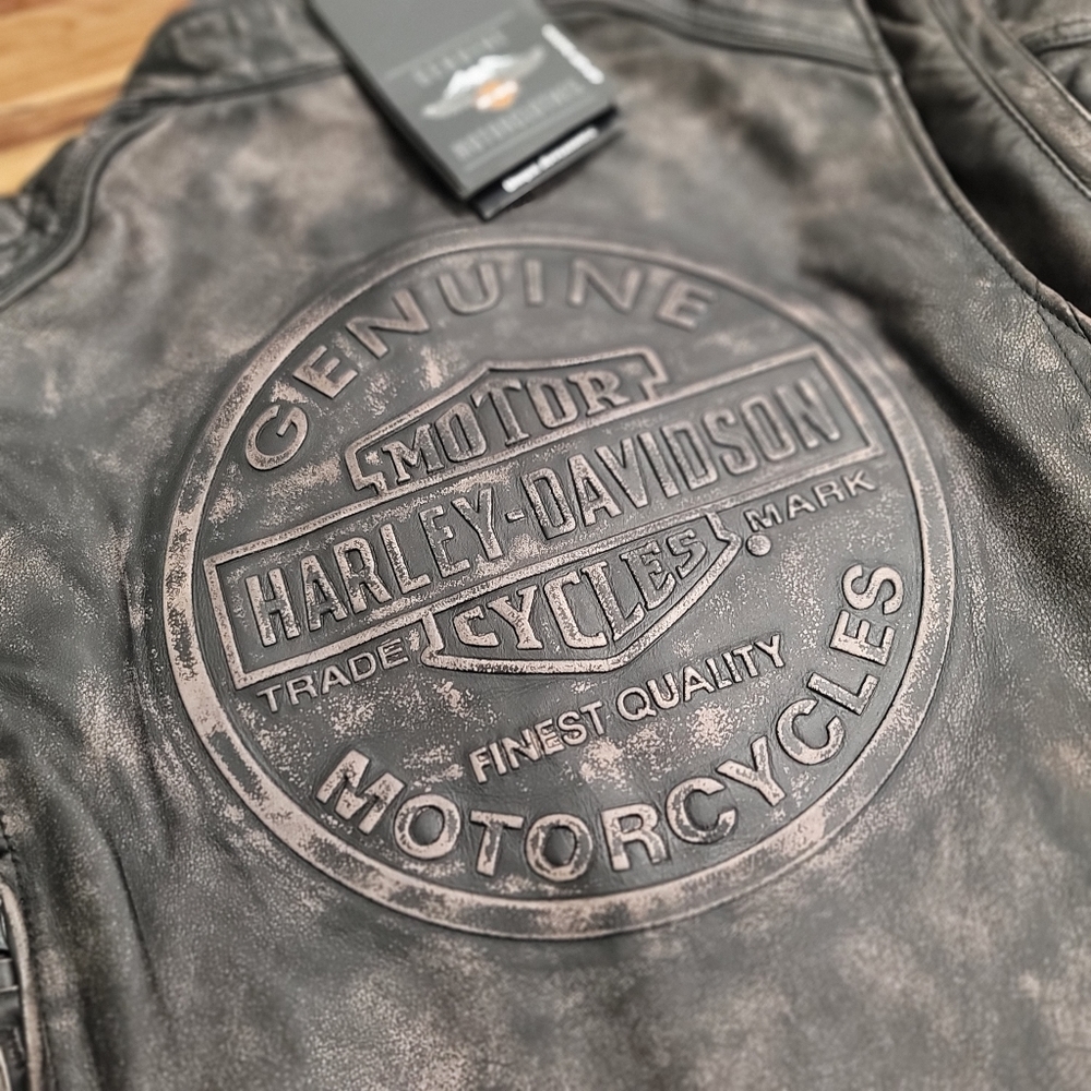 RARE Harley-Davidson Dauntless Convertible Leather Jacket to Vest Size: XL